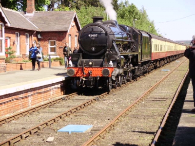 Steam Engine Waverley arriving at Battersby